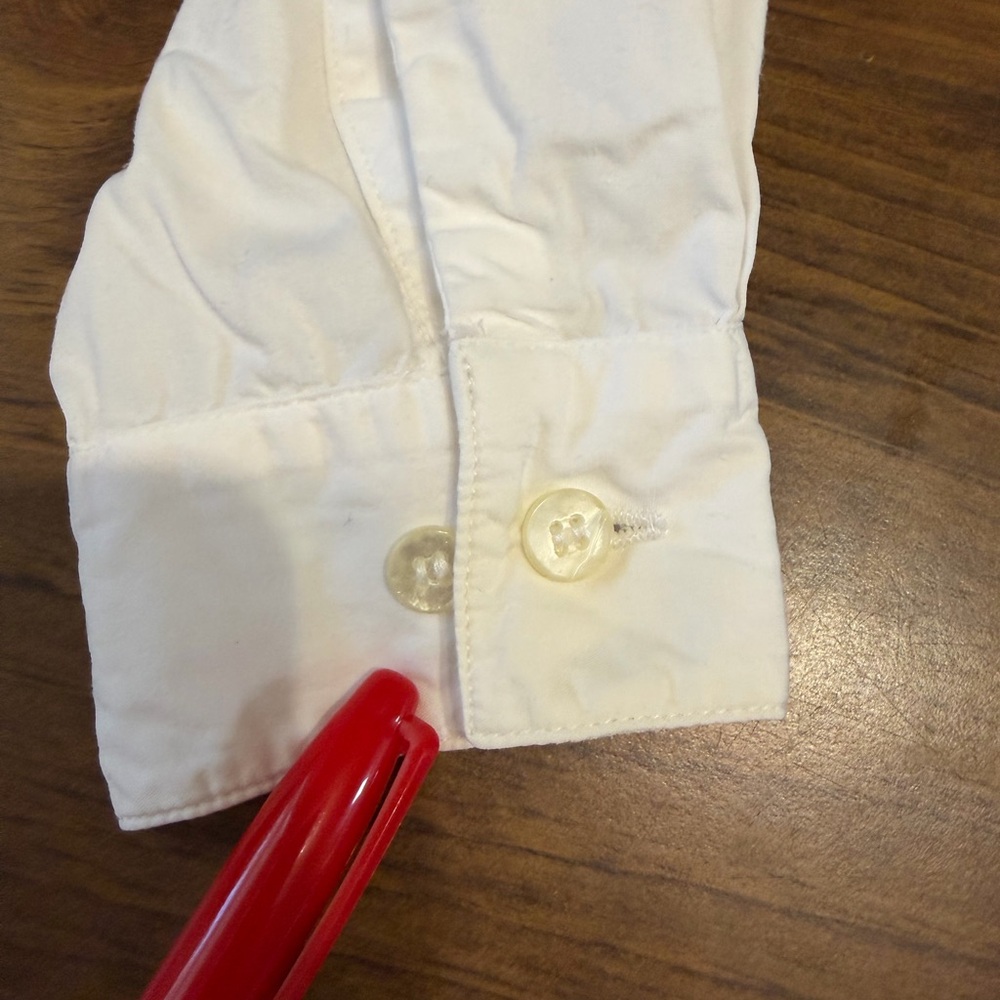 Cabin Creek White Button-Up Shirt, tea party embroidered detail, lace collar - Picture 8 of 13